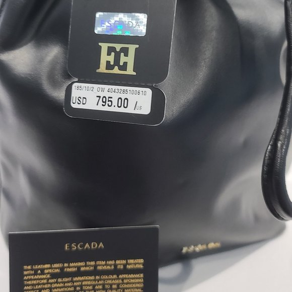 NWT ✅ ESCADA Soft Calf Leather Bucket Backpack Bag  ✨ NWT & AUTHENTICITY CARD main image 10